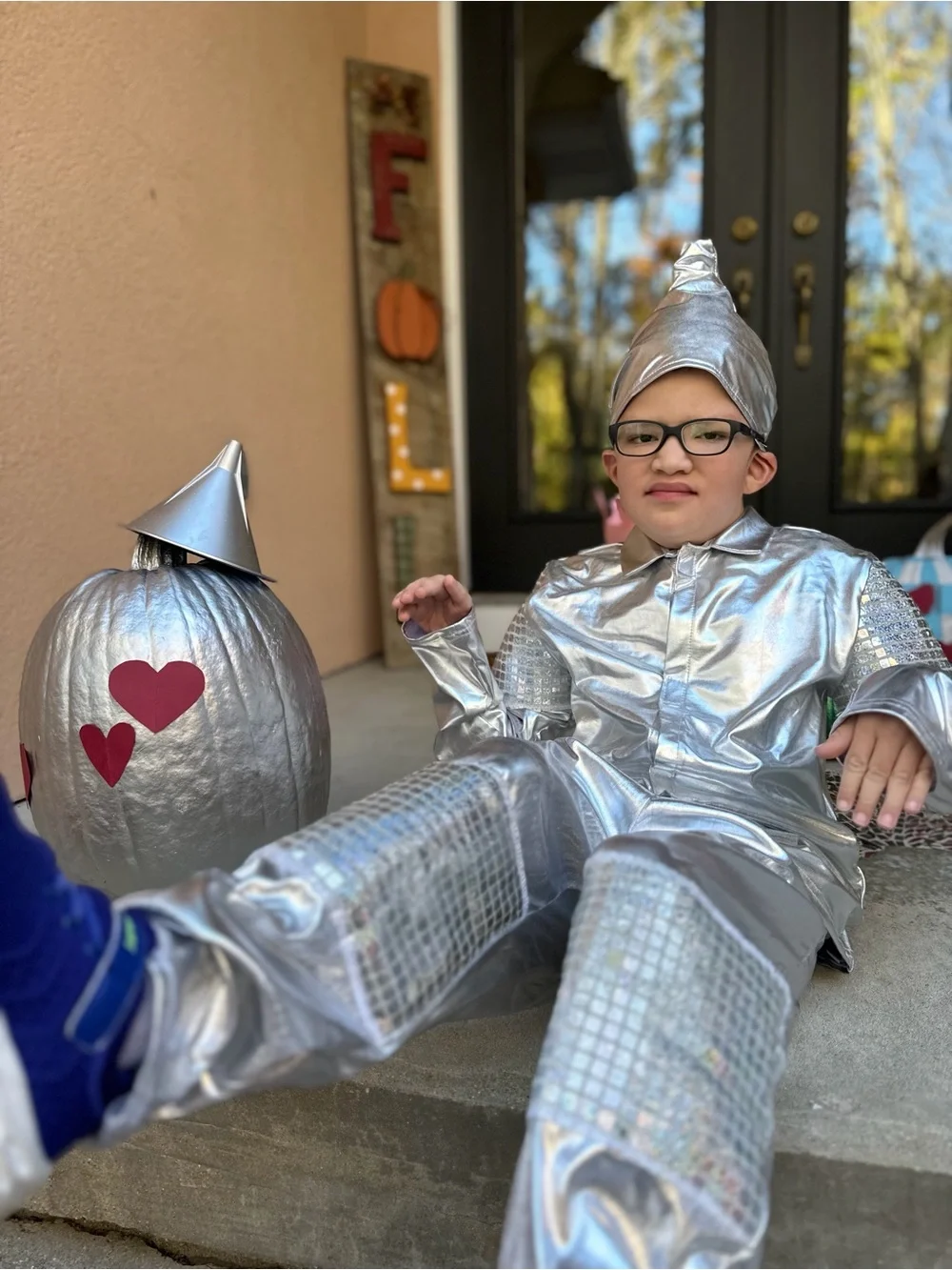 Halloween Tin Man costume - large top, medium pants and hat - Sequin Accents